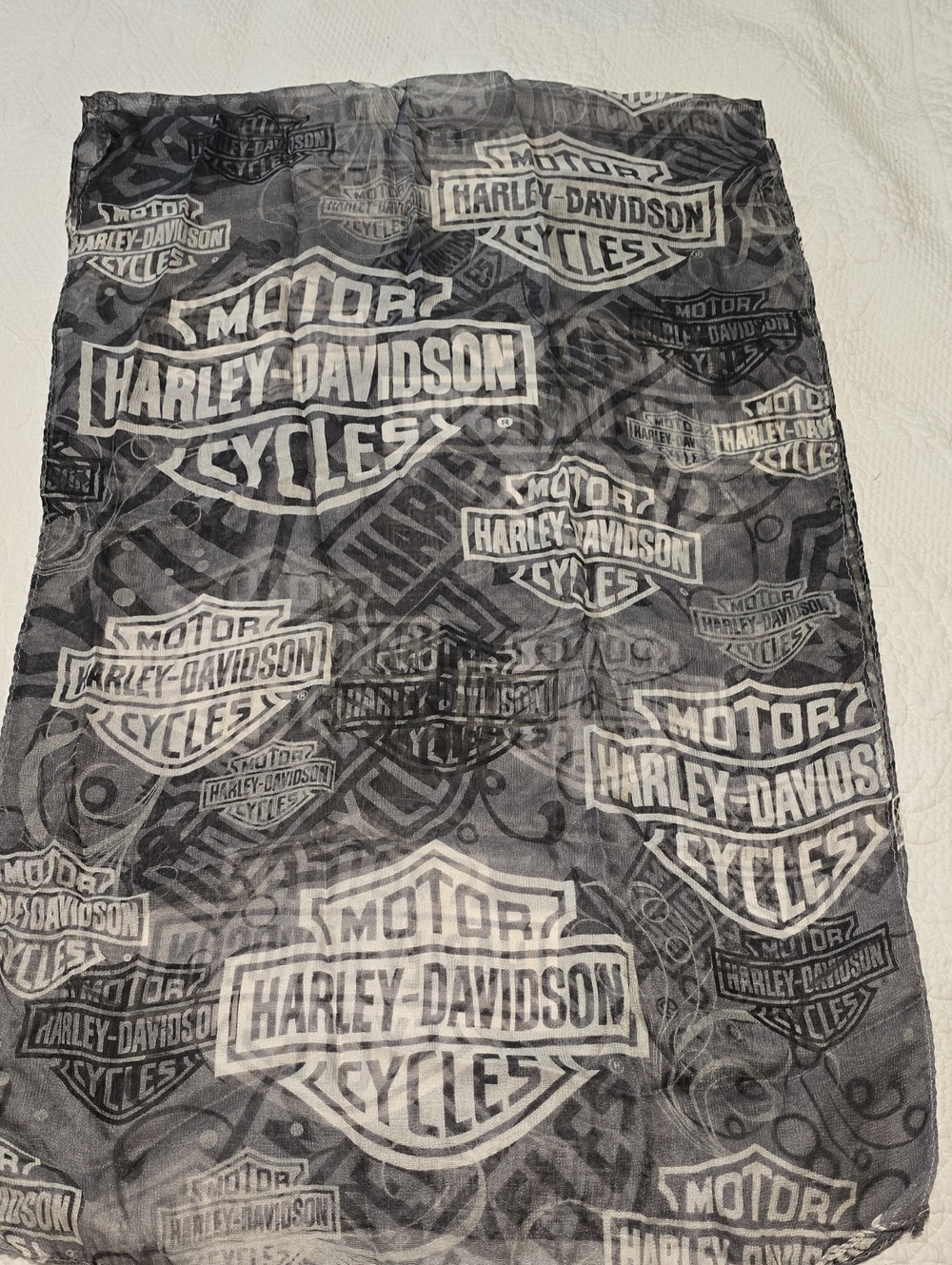 Harley-Davidson Black and Gray Logo Scarf